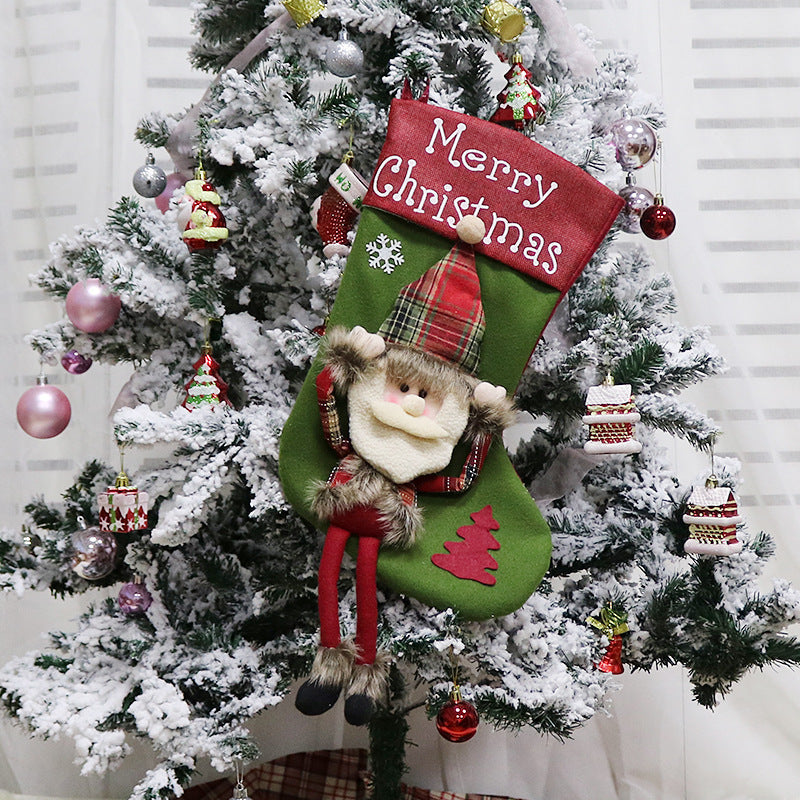 Calcetín Navideño Grande 3D – 3 Diseños · Papá Noel