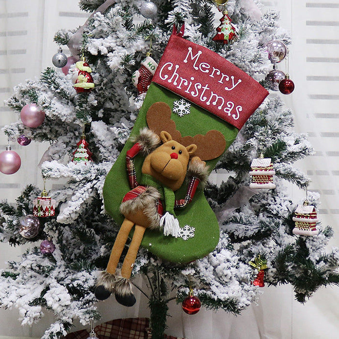 Calcetín Navideño Grande 3D – 3 Diseños · Reno