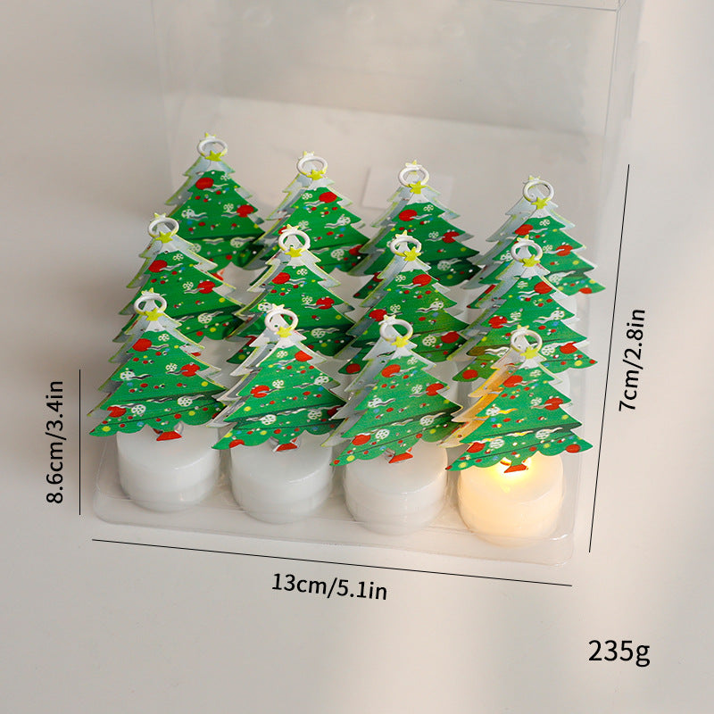 Vela LED Navideña Decorativa – Motivos y Packs · Árbol de Navidad · 12 unidades