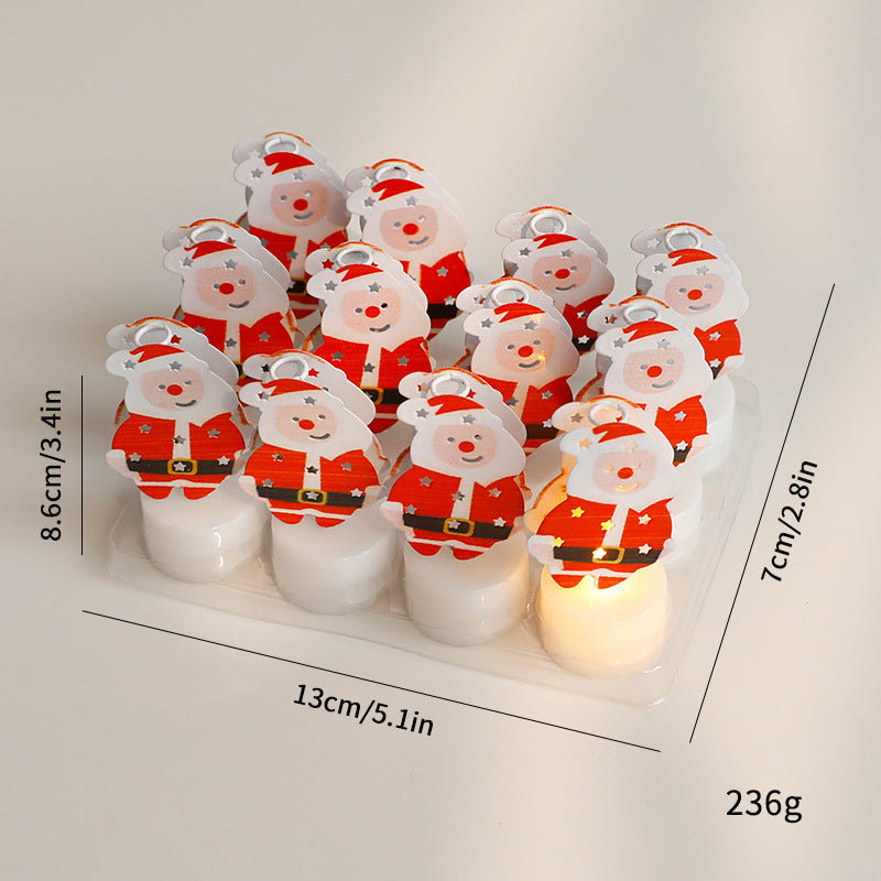 Vela LED Navideña Decorativa – Motivos y Packs · Papá Noel de pie · 12 unidades
