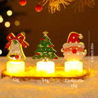 Vela LED Navideña Decorativa – Motivos y Packs · Campana, Papá Noel y árbol · 3 unidades