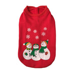 Ropa Navideña para Mascota – 5 Diseños, S–XL · Rojo · tres muñecos de nieve