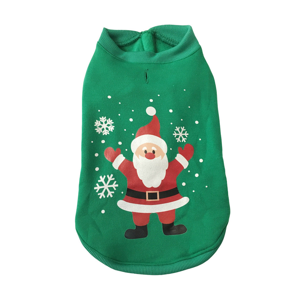 Ropa Navideña para Mascota – 5 Diseños, S–XL · Verde · Papá Noel