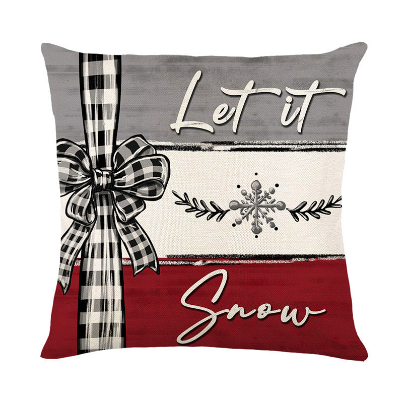 Funda de Cojín Navideña 45 × 45 cm – 4 Diseños + Juego de 4 · Let it Snow