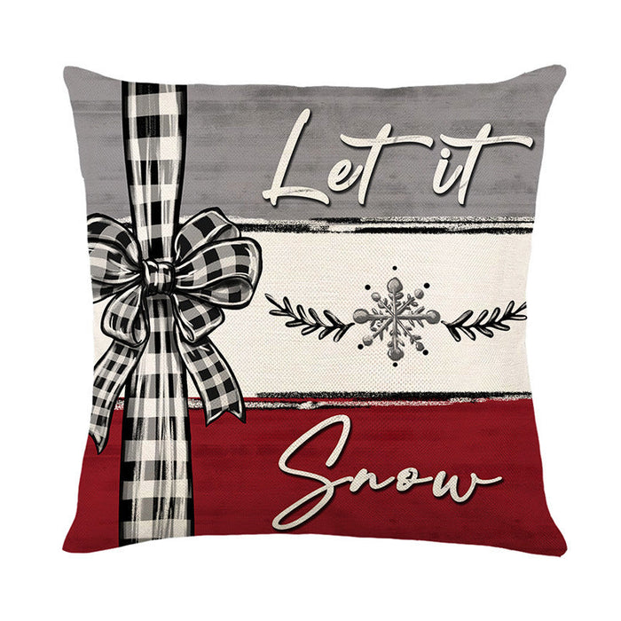 Funda de Cojín Navideña 45 × 45 cm – 4 Diseños + Juego de 4 · Let it Snow