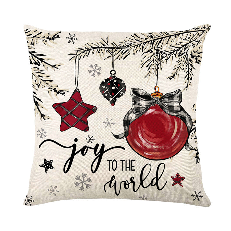 Funda de Cojín Navideña 45 × 45 cm – 4 Diseños + Juego de 4 · Joy to the World