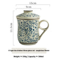 Taza de Té Cerámica con Infusor – 300 ml · A · ramas azules