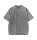 Camiseta de Algodón con Efecto Lavado – Corte Amplio · Gris