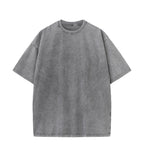 Camiseta de Algodón con Efecto Lavado – Corte Amplio · Gris