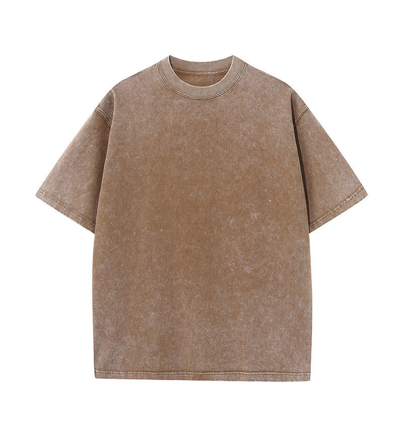 Camiseta de Algodón con Efecto Lavado – Corte Amplio · Caqui