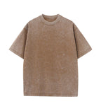 Camiseta de Algodón con Efecto Lavado – Corte Amplio · Caqui