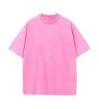 Camiseta de Algodón con Efecto Lavado – Corte Amplio · Rosa
