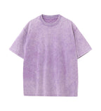 Camiseta de Algodón con Efecto Lavado – Corte Amplio · Morado