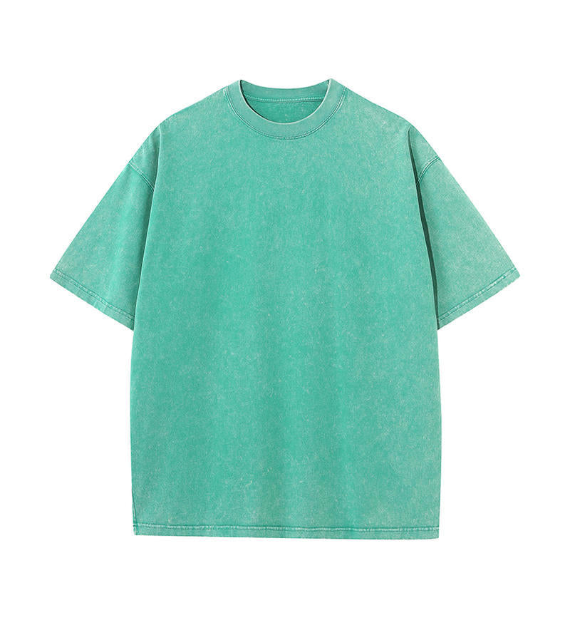 Camiseta de Algodón con Efecto Lavado – Corte Amplio · Verde