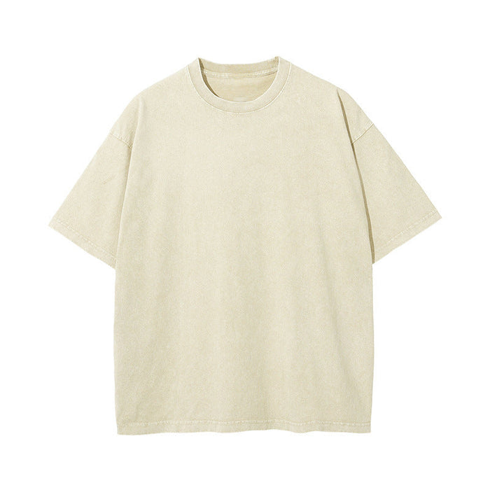 Camiseta de Algodón con Efecto Lavado – Corte Amplio · Albaricoque