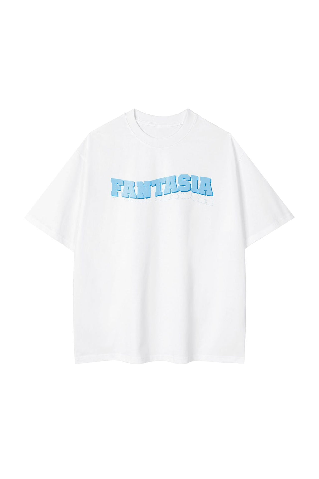 Camiseta Oversize con Estampado Gráfico · Blanco