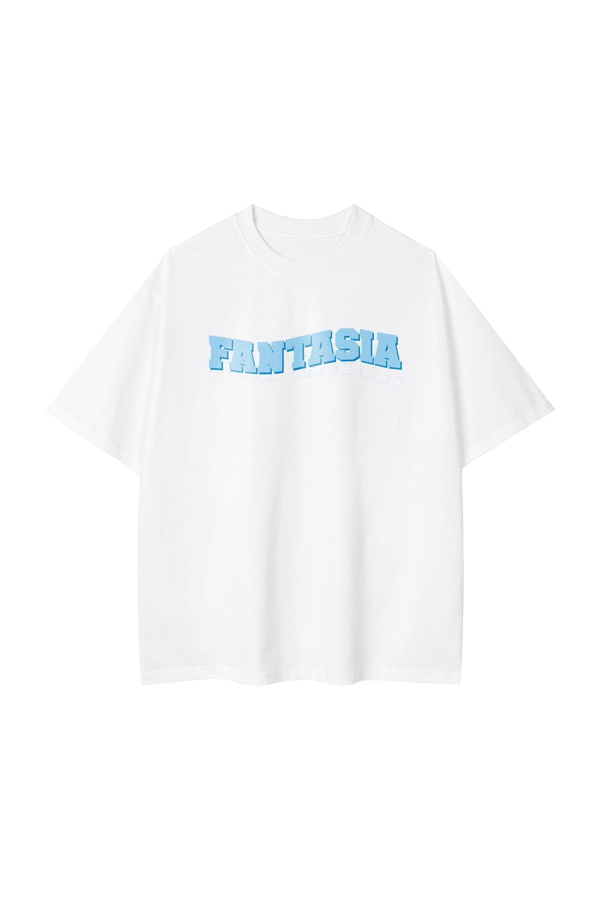 Camiseta Oversize con Estampado Gráfico · Blanco
