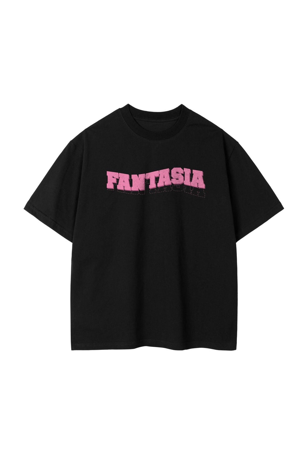 Camiseta Oversize con Estampado Gráfico · Negro
