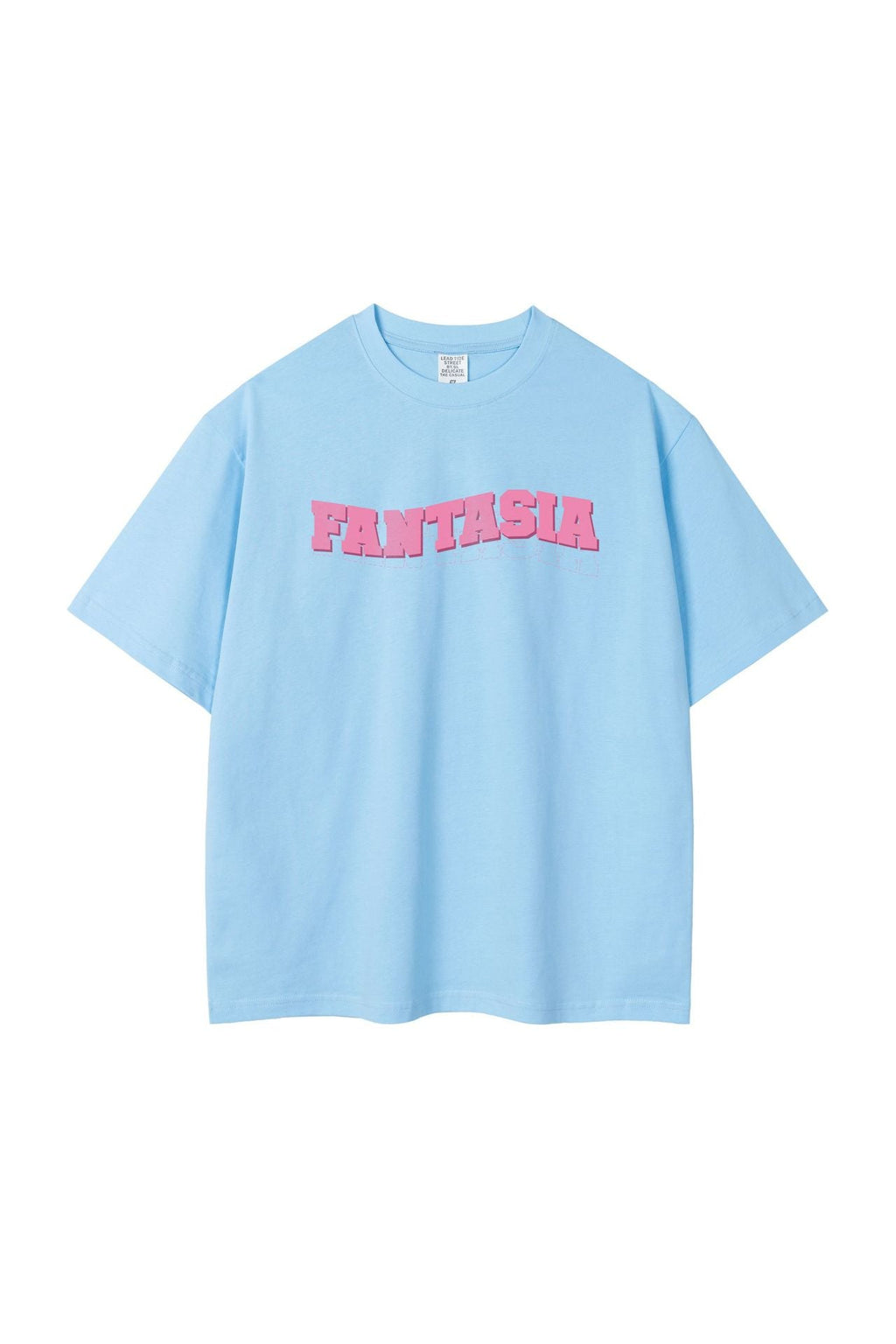 Camiseta Oversize con Estampado Gráfico · Azul claro