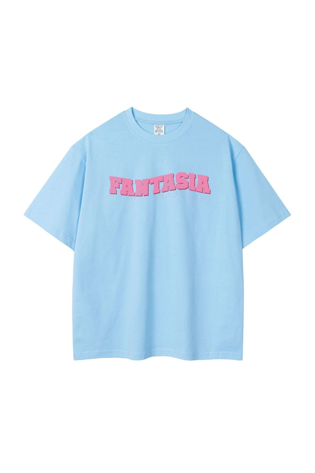 Camiseta Oversize con Estampado Gráfico · Azul claro