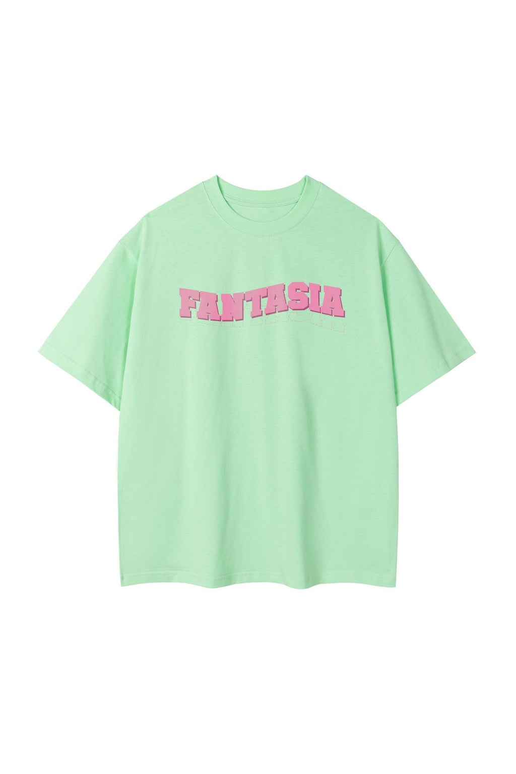 Camiseta Oversize con Estampado Gráfico · Verde claro