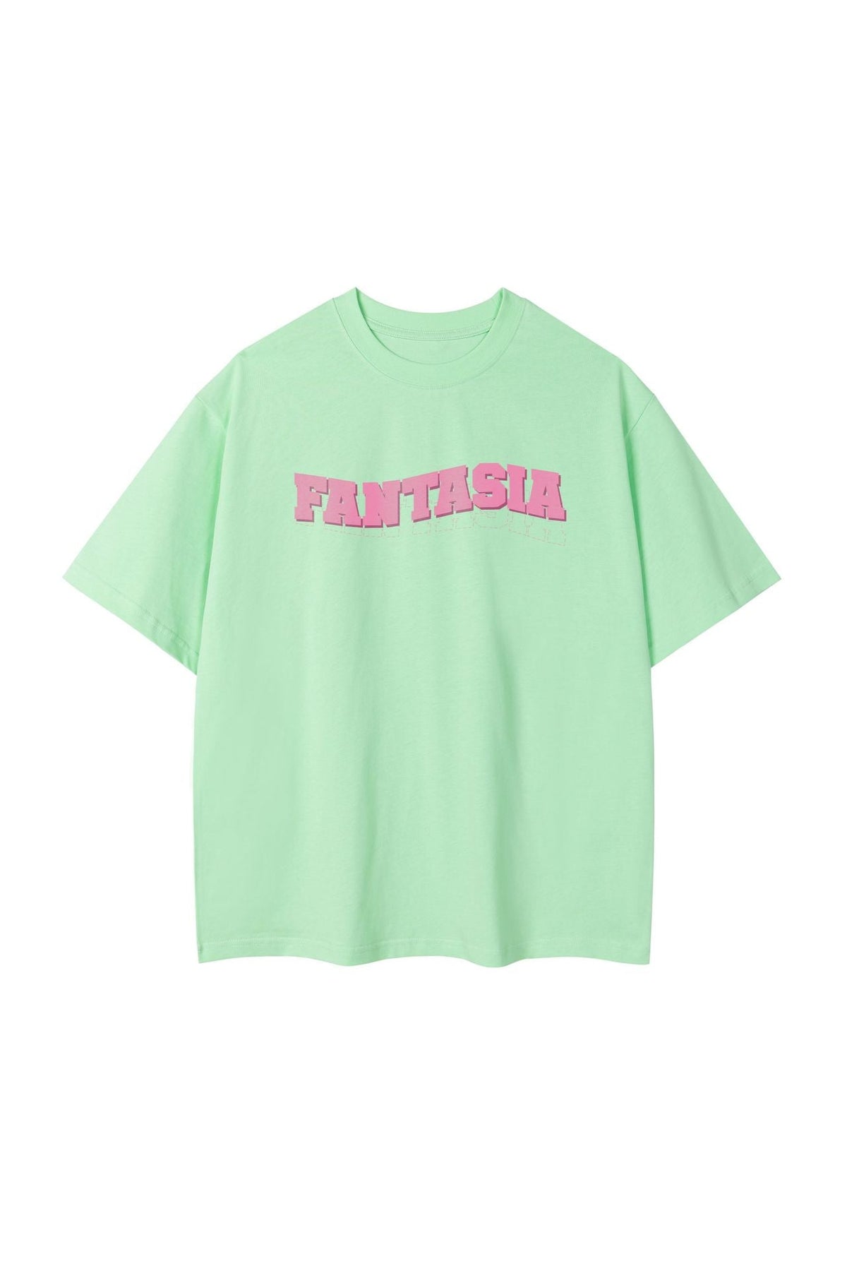 Camiseta Oversize con Estampado Gráfico · Verde claro