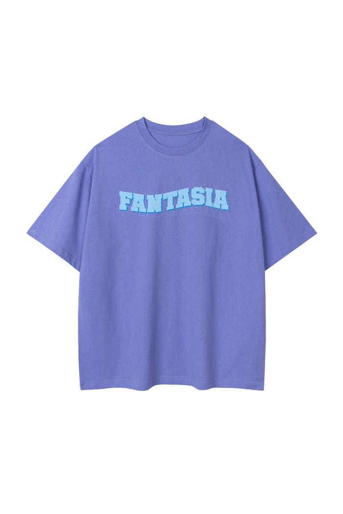Camiseta Oversize con Estampado Gráfico · Morado