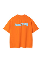 Camiseta Oversize con Estampado Gráfico · Naranja