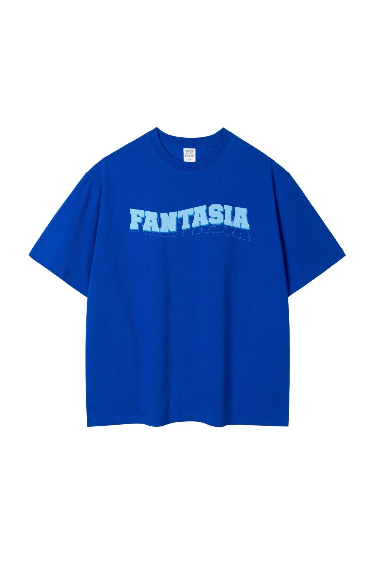 Camiseta Oversize con Estampado Gráfico · Azul Klein