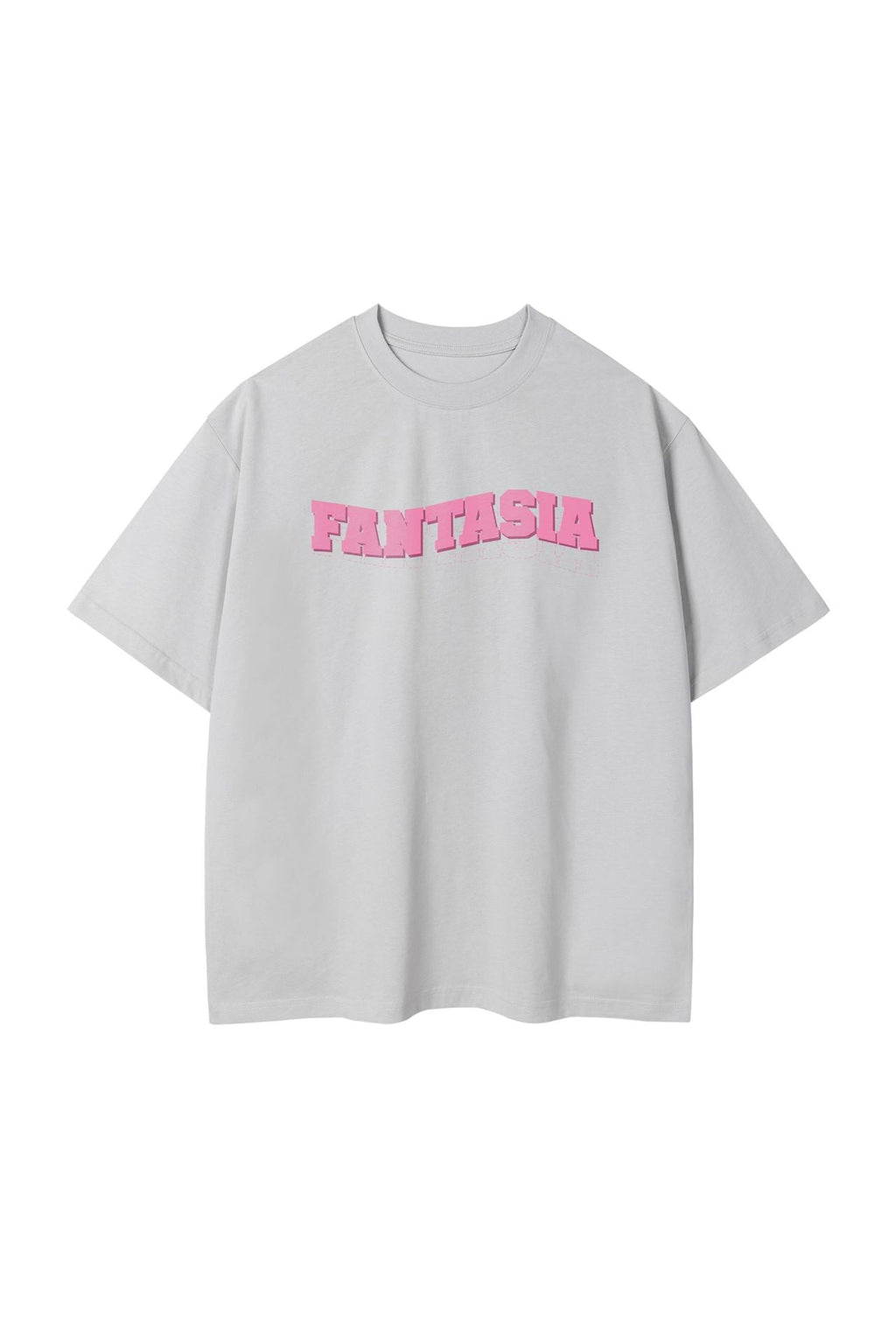 Camiseta Oversize con Estampado Gráfico · Gris claro