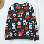 Sudadera de Halloween – Calabazas, Fantasmas y Esqueletos · Gatos y calabazas