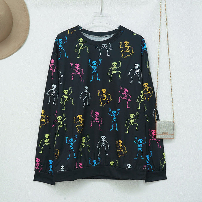 Sudadera de Halloween – Calabazas, Fantasmas y Esqueletos · Esqueletos multicolor