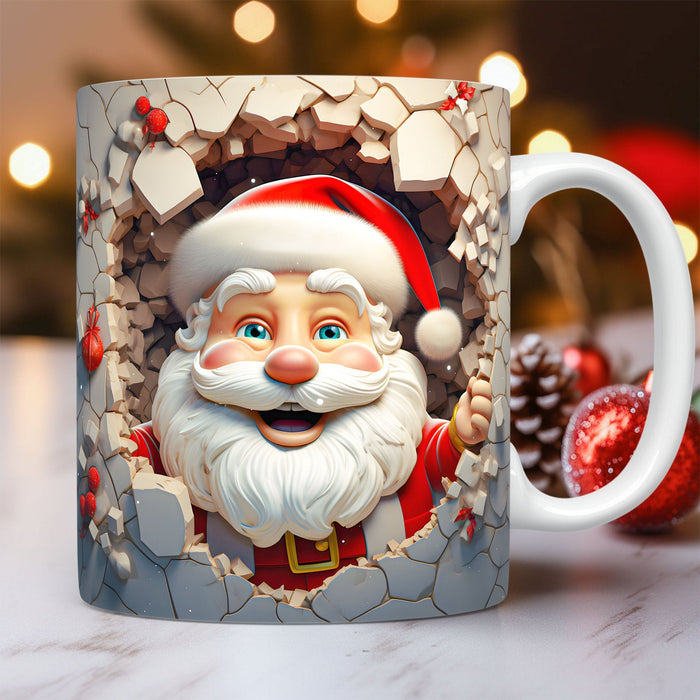 Taza de Papá Noel con Estampado Efecto 3D – 325 ml · Papá Noel · mosaico